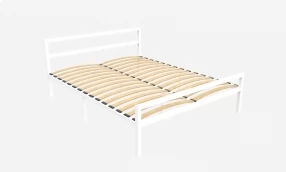 Кровать Наргиз Металл, 160х190 мм, Белый муар, Белый муар, 1630